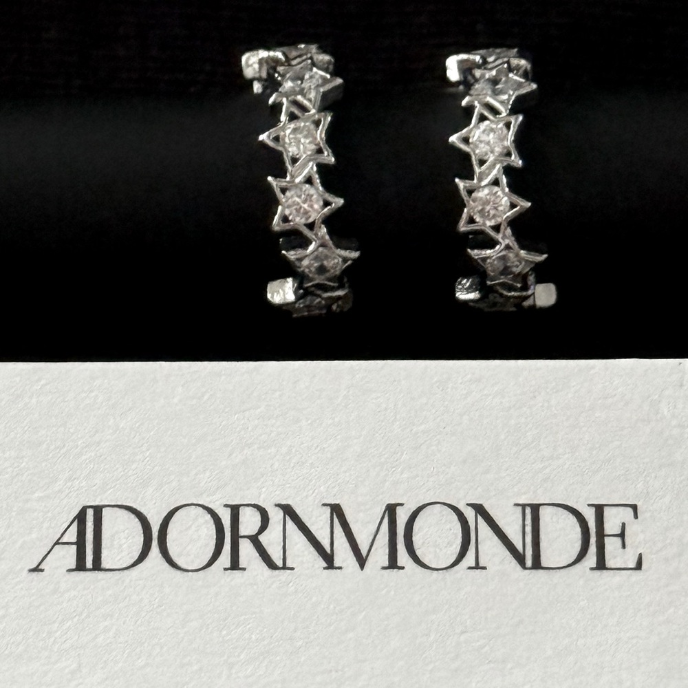 Adornmonde pair of silver ear cuffs 706-1